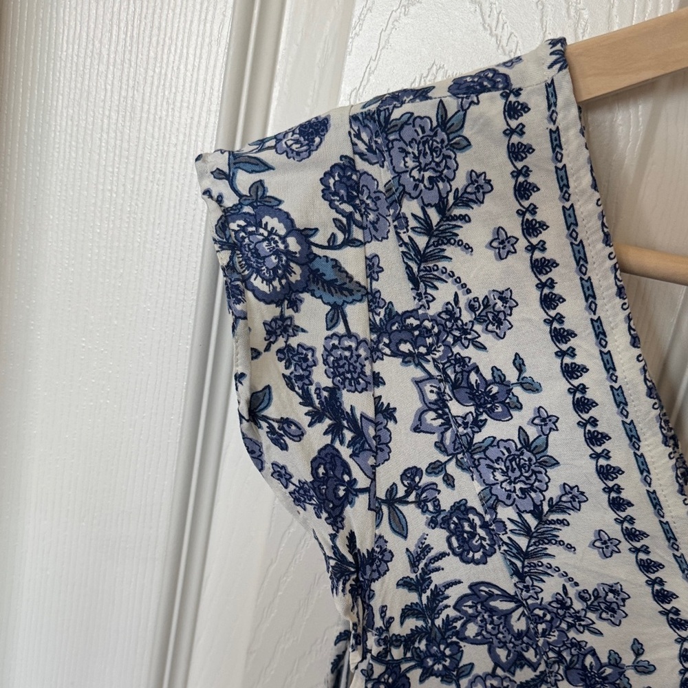 Nostalgia Blue and White Floral Maxi Dress - Picture 3 of 5